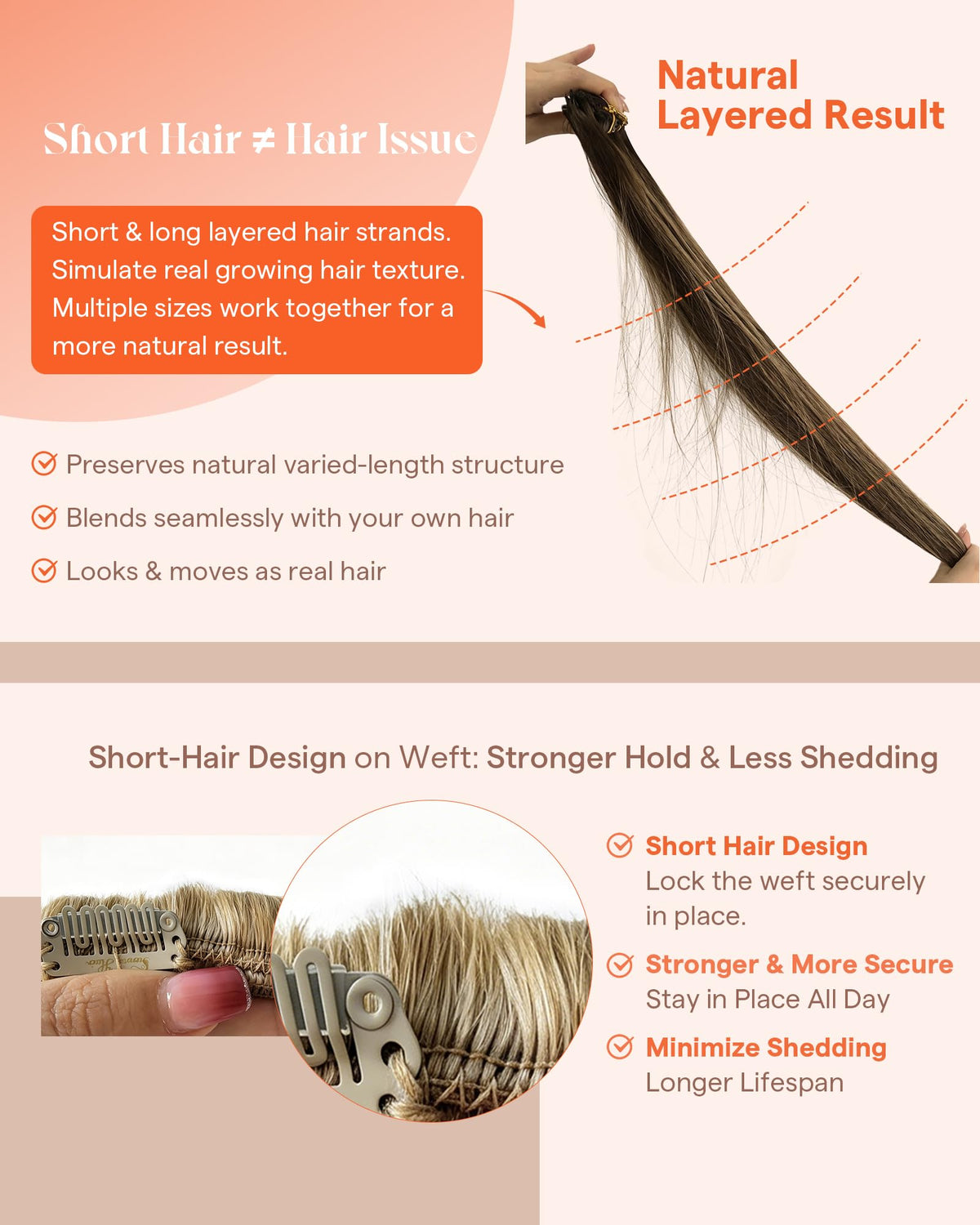 Sunny Hair Clip-in Extensions packaging with care instructions