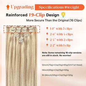 Sunny Hair clip-in extensions showing multiple wefts and clips