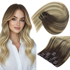 Sunny Hair Clip in Hair Extensions 22 Inch Ombre front view