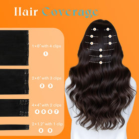 Sunny Hair Clip-in Hair Extensions Brown Balayage close-up of clips