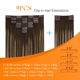 Sunny Hair Clip-in Hair Extensions Brown Balayage packaging