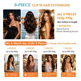 Sunny Hair Clip-in Hair Extensions Brown Balayage side view