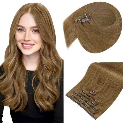 Sunny Hair Clip in Hair Extensions Light Brown 20 Inch front view