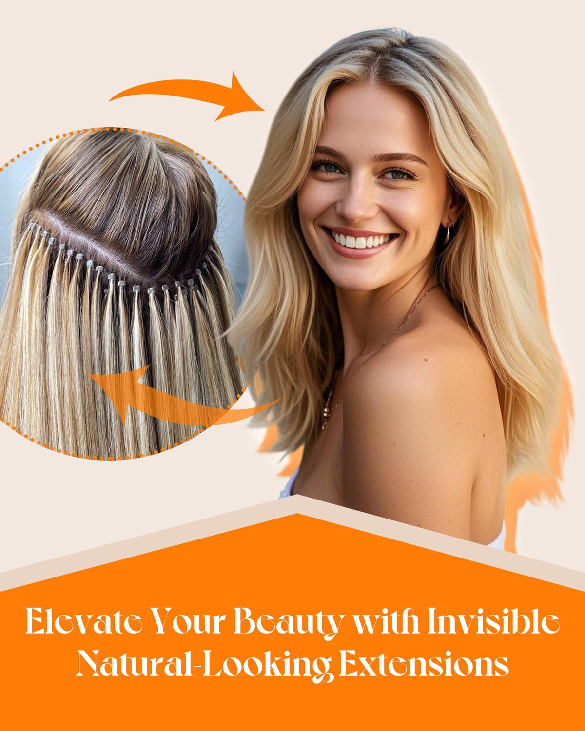 Sunny Hair extensions before and after application