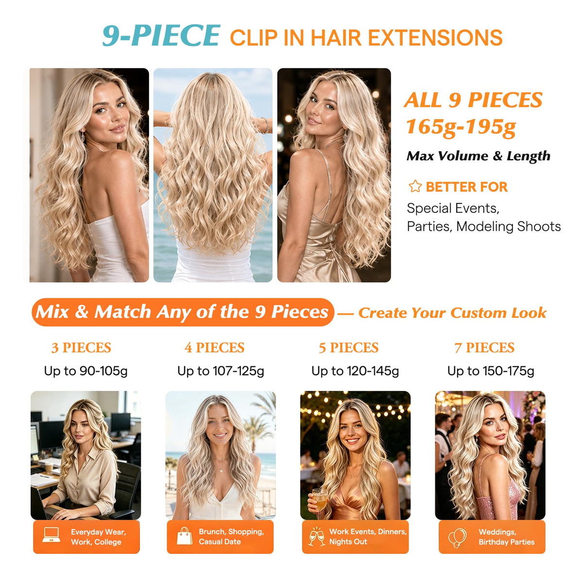 Sunny Hair extensions displayed on a mannequin