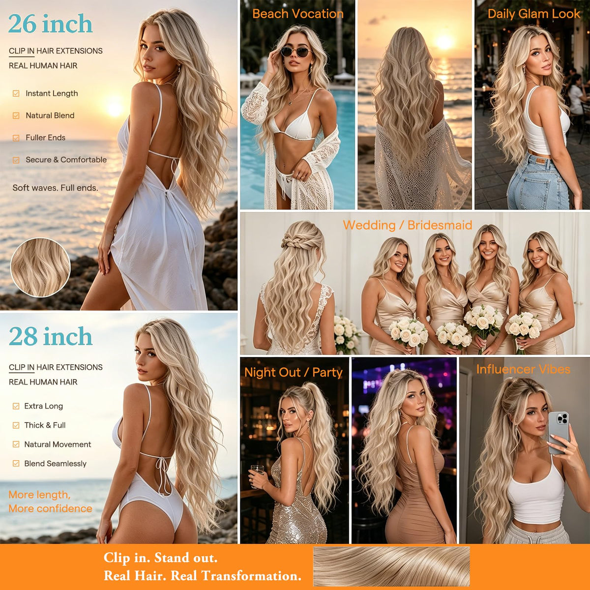 Sunny Hair extensions packaging with product details