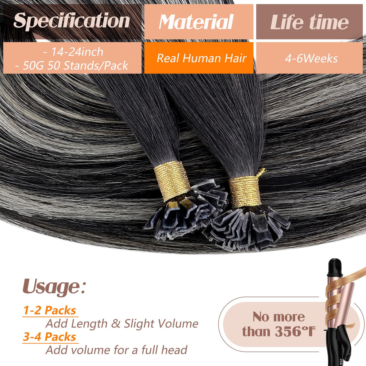Sunny Hair K Tip Extensions displayed in packaging