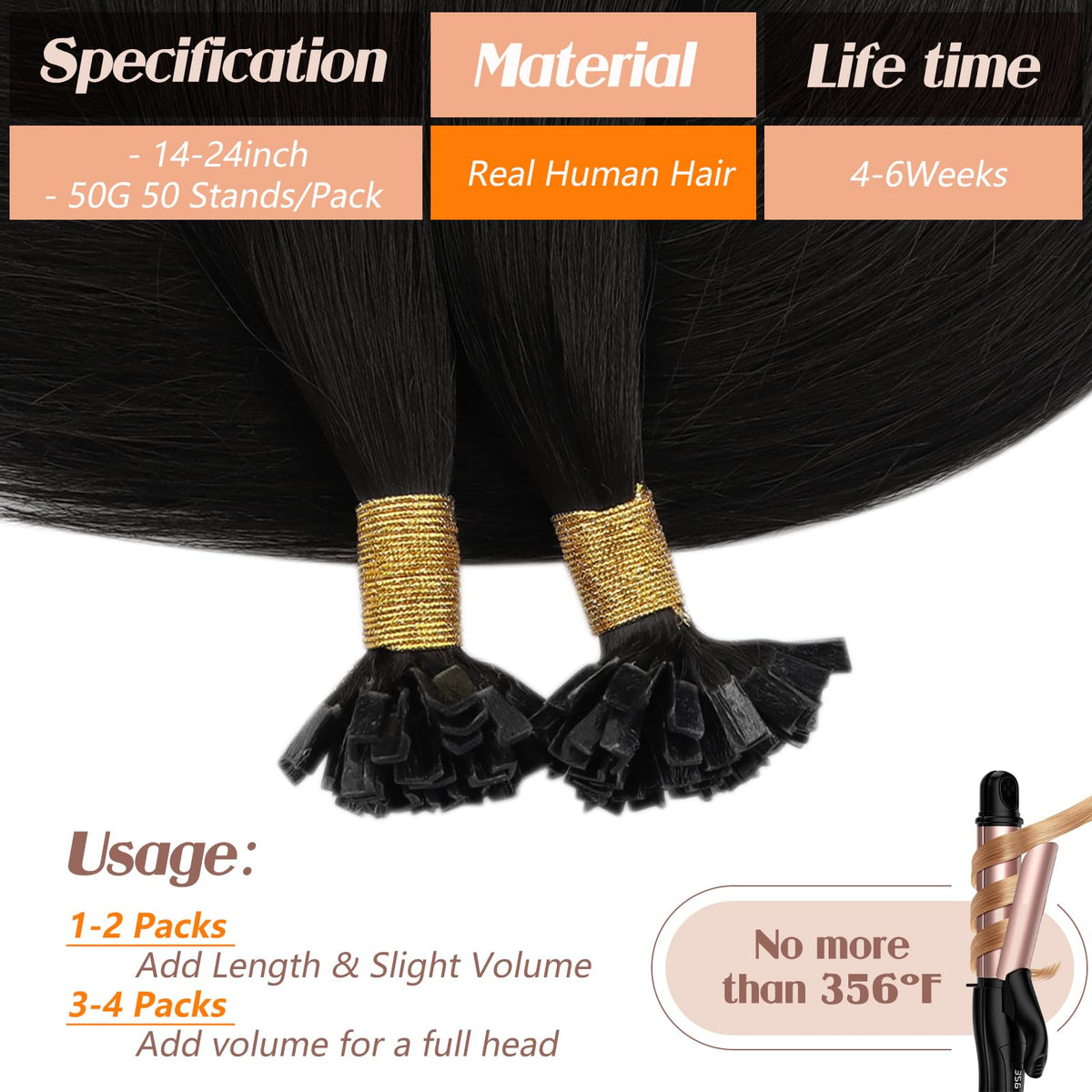 Sunny Hair K Tip Hair Extensions displayed with packaging