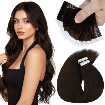 Sunny Hair Tape in Extensions Dark Brown front view