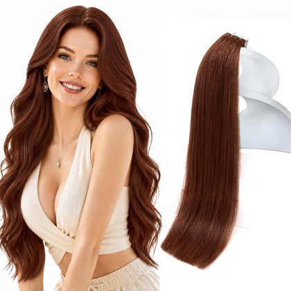 Sunny Hair Tape in Hair Extensions 18 Inch Brown front view