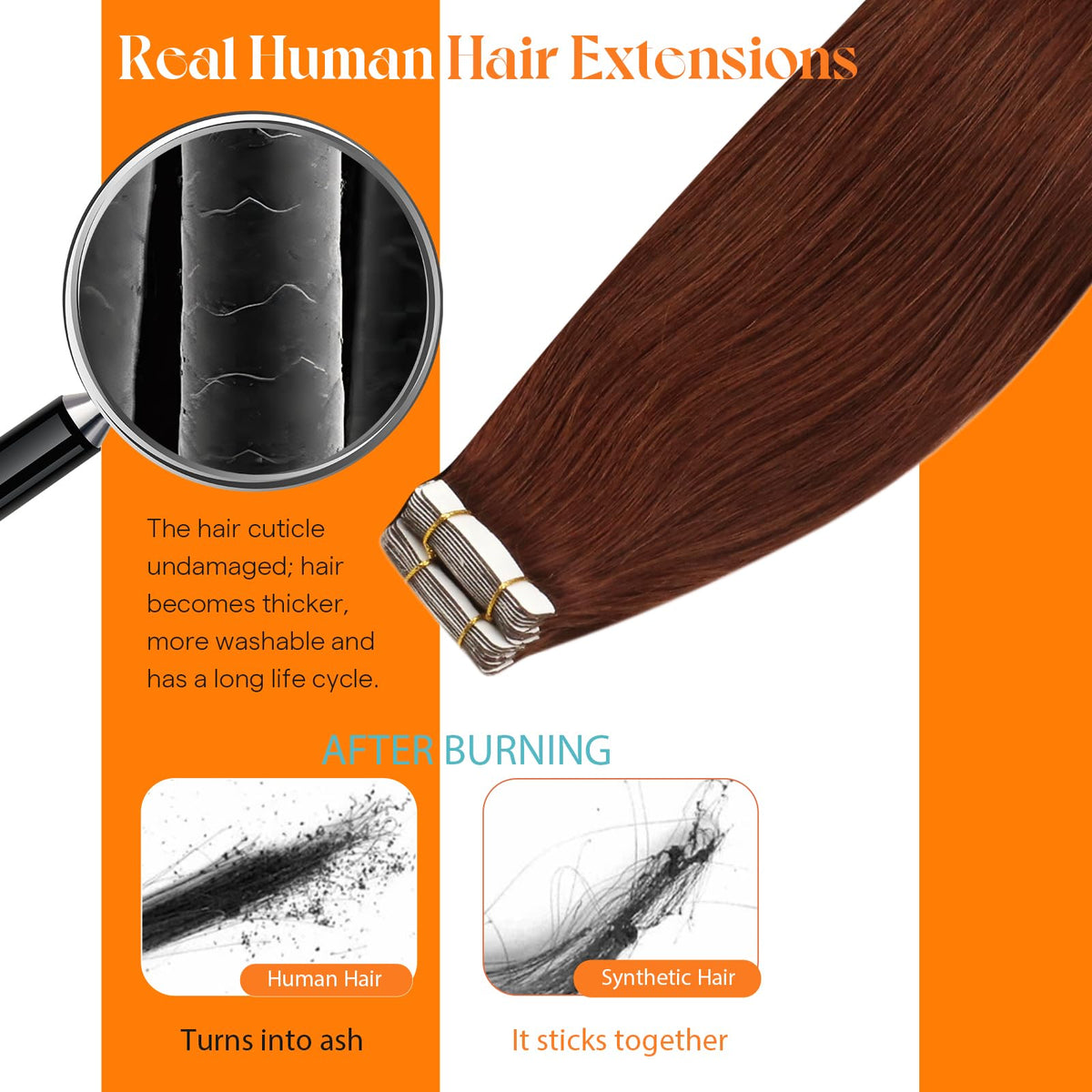 Sunny Hair Tape in Hair Extensions 18 Inch Brown installation process