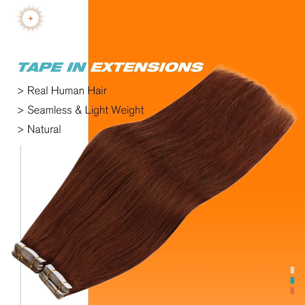 Sunny Hair Tape in Hair Extensions 18 Inch Brown packaging