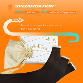 Sunny Hair Tape in Hair Extensions 22-inch brown styled