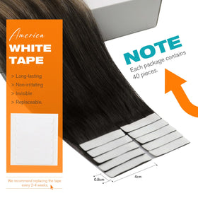 Sunny Hair Tape in Hair Extensions 24 Inch Balayage close-up of adhesive
