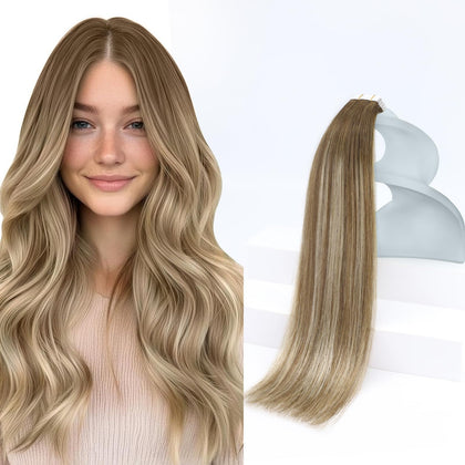 Sunny Hair Tape in Hair Extensions 24 Inch Balayage front view