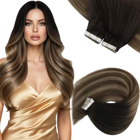 Sunny Hair Tape in Hair Extensions 24 Inch Balayage front view