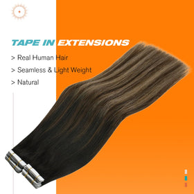 Sunny Hair Tape in Hair Extensions 24 Inch Balayage packaging