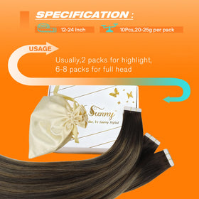 Sunny Hair Tape in Hair Extensions displayed on a model