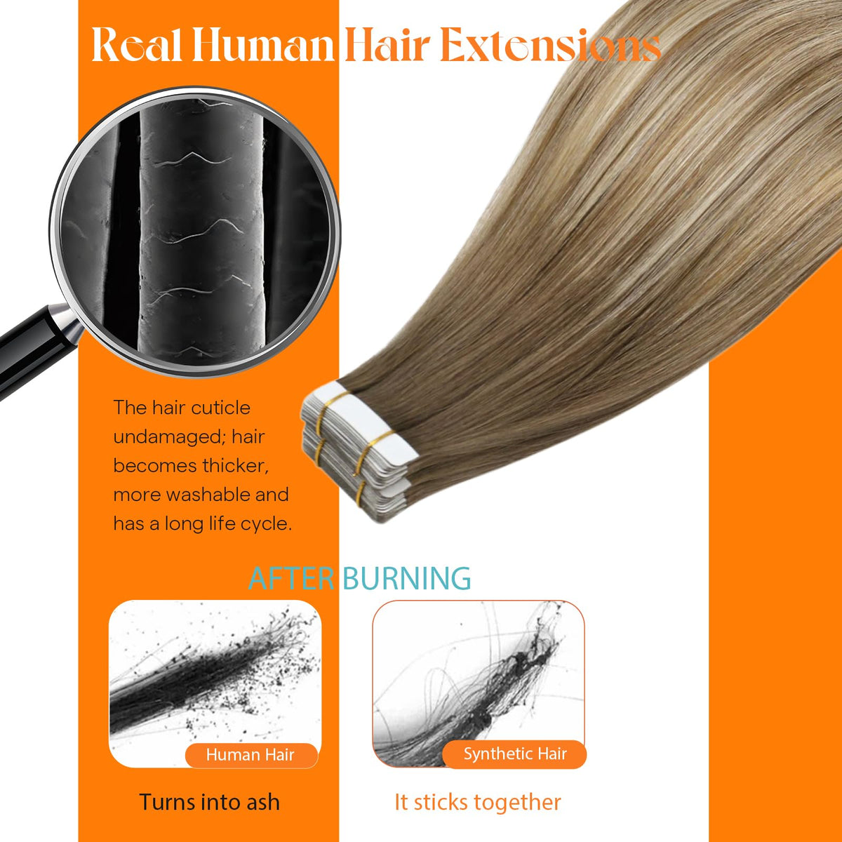 Sunny Hair Tape in Hair Extensions installation process