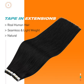 Sunny Hair Tape in Hair Extensions Natural Black 18 Inch packaging