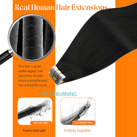 Sunny Hair Tape in Hair Extensions Natural Black with replacement tapes