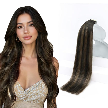 Sunny Hair Tape in Hair Extensions Remy Human Hair 18 Inch front view