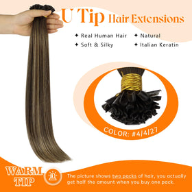 Sunny Hair U Tip Hair Extensions 20 Inch close-up of keratin tip
