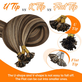 Sunny Hair U Tip Hair Extensions displayed with colour swatches