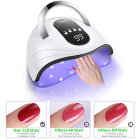 Sunrich UV Gel Nail Lamp 120W side view with LCD display