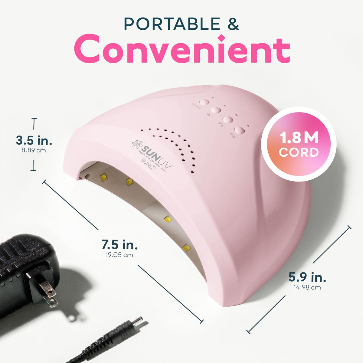 SUNUV SUNONE Pink UV lamp showing 30 high-power LED beads