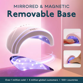 SUNUV SUNONE Pink UV light with hands inside for curing