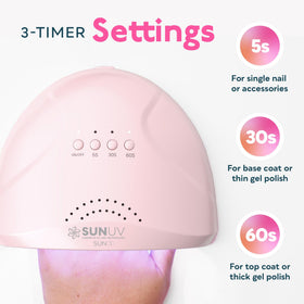 SUNUV SUNONE Pink UV light with removable base for easy cleaning