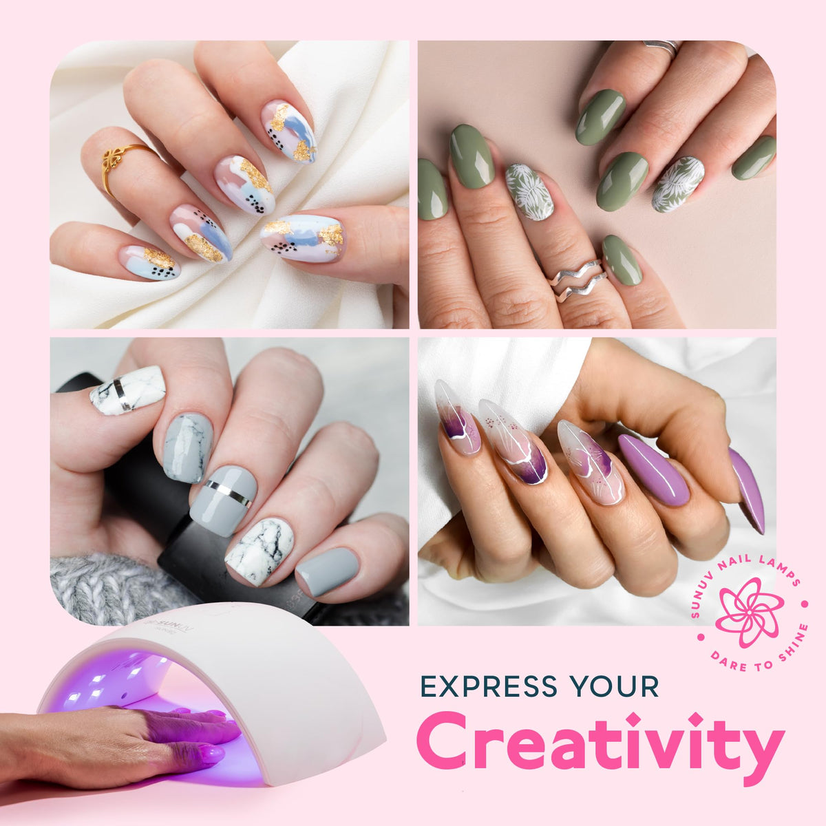 SUNUV UV LED Nail Lamp in use during a manicure