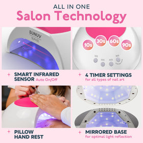 SUNUV UV LED Nail Lamp showing timer settings