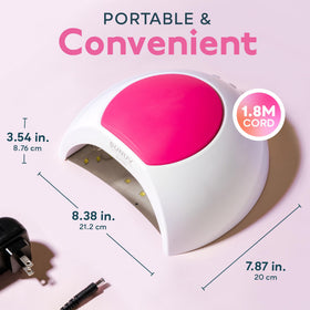 SUNUV UV LED Nail Lamp side view with gel polish bottles