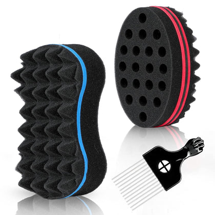 Supaze Hair Styling Set front view with curl brushes and Afro pick