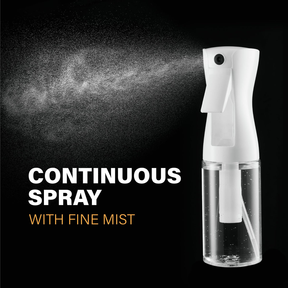 SUPER+ Continuous Spray Bottles 2 pack displayed with misting action
