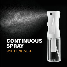 SUPER+ Continuous Spray Bottles 2 pack displayed with misting action