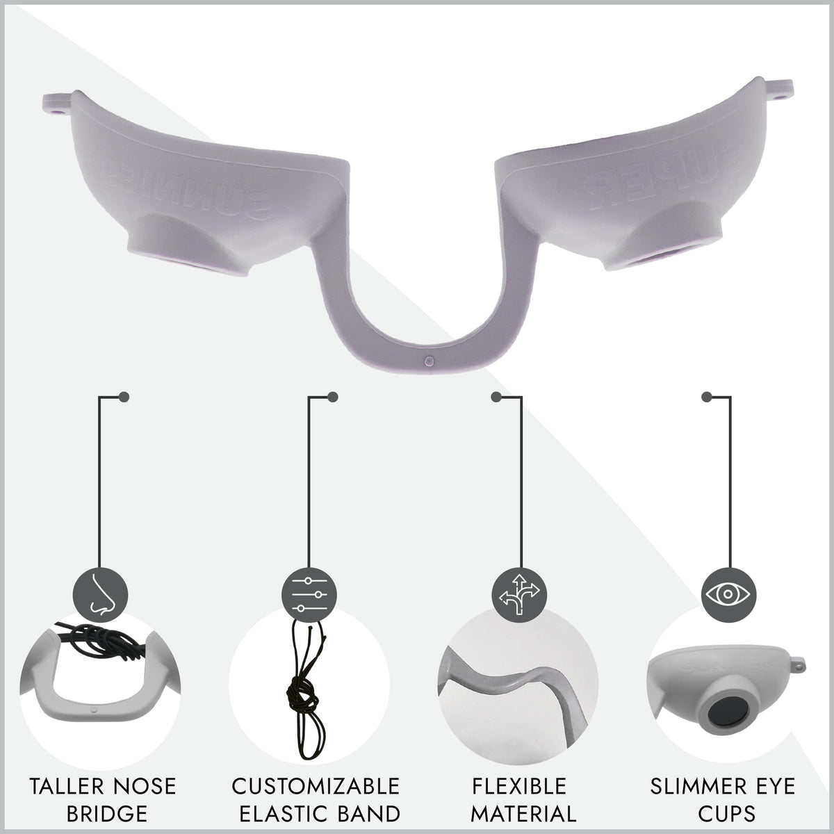 Super Sunnies Flexible UV Eye Tanning Bed Goggles back view