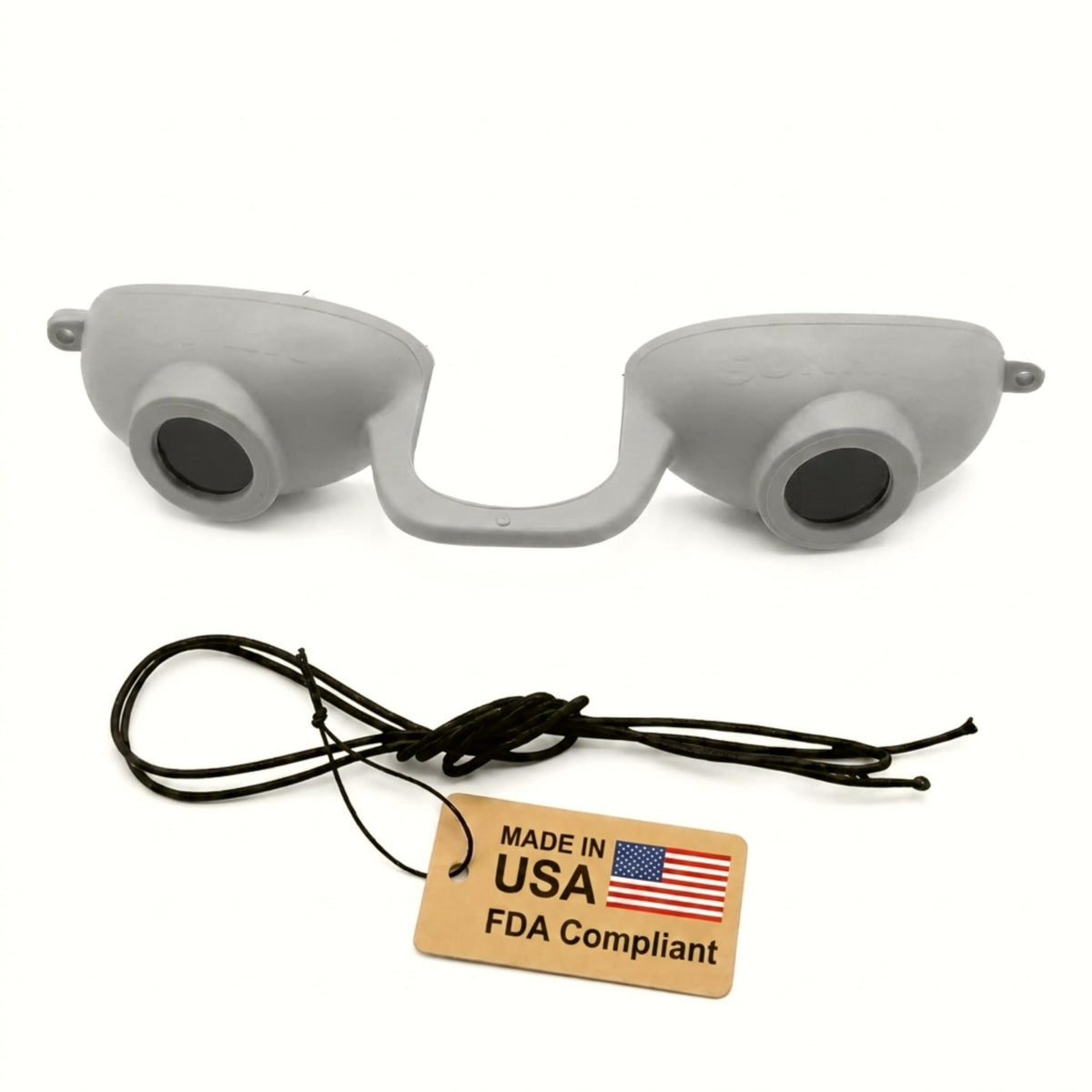 Super Sunnies Flexible UV Eye Tanning Bed Goggles front view in grey