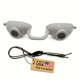Super Sunnies Flexible UV Eye Tanning Bed Goggles front view in grey
