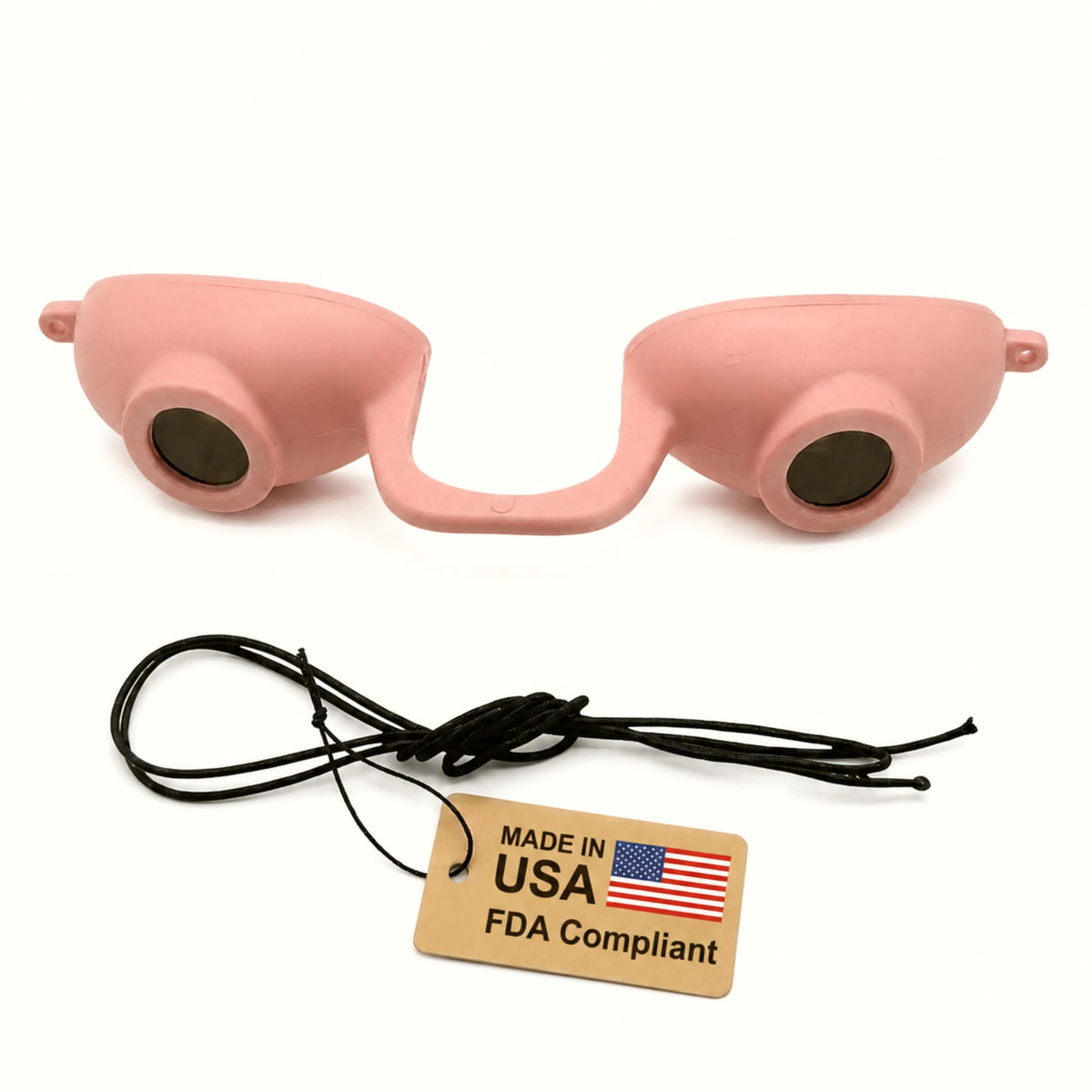 Super Sunnies Flexible UV Eye Tanning Bed Goggles front view in peach