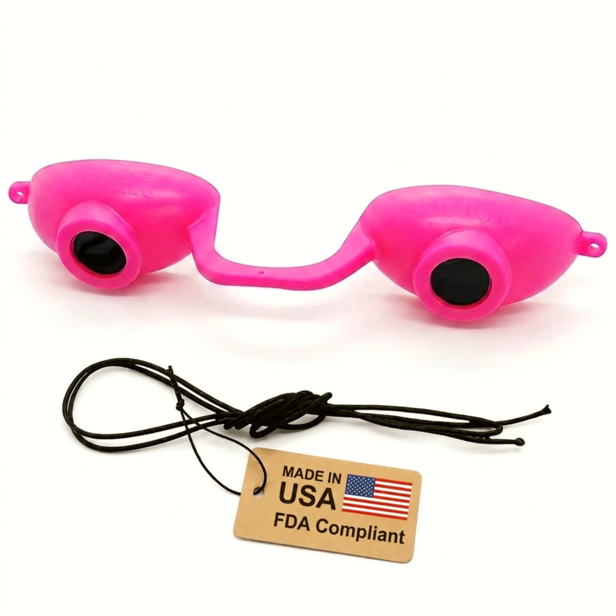 Super Sunnies Flexible UV Eye Tanning Bed Goggles front view in pink