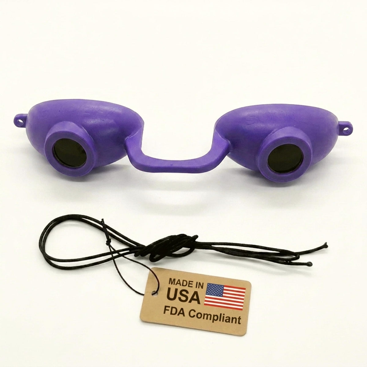 Super Sunnies Flexible UV Eye Tanning Bed Goggles in purple front view