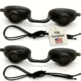 Super Sunnies Tanning Bed Goggles black model front view