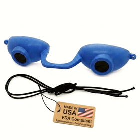 Super Sunnies Tanning Bed Goggles front view with flexible eyeshields