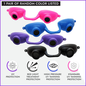 Super Sunnies Tanning Bed Goggles side view showcasing slim eyecups