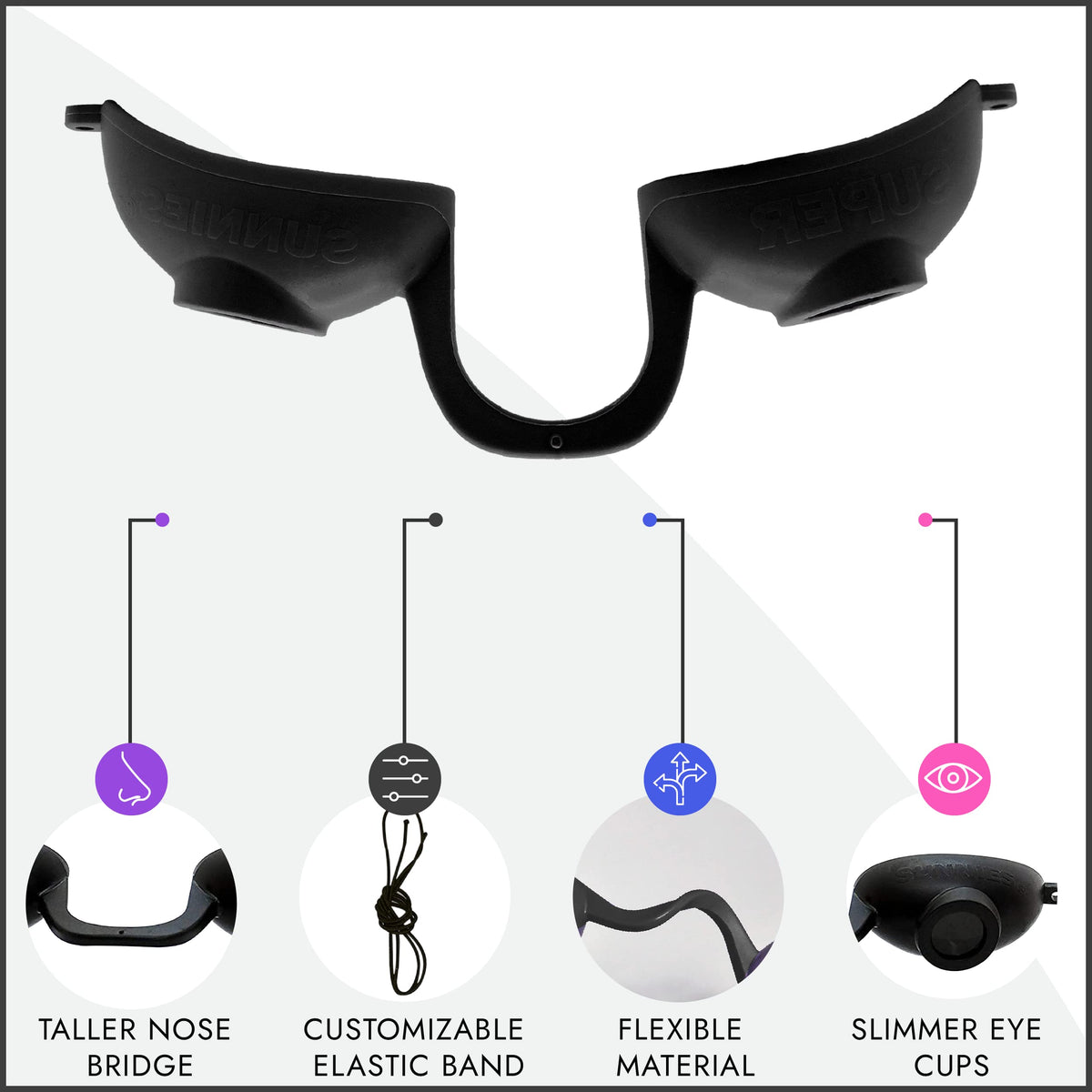 Super Sunnies Tanning Bed Goggles with strap for secure fit