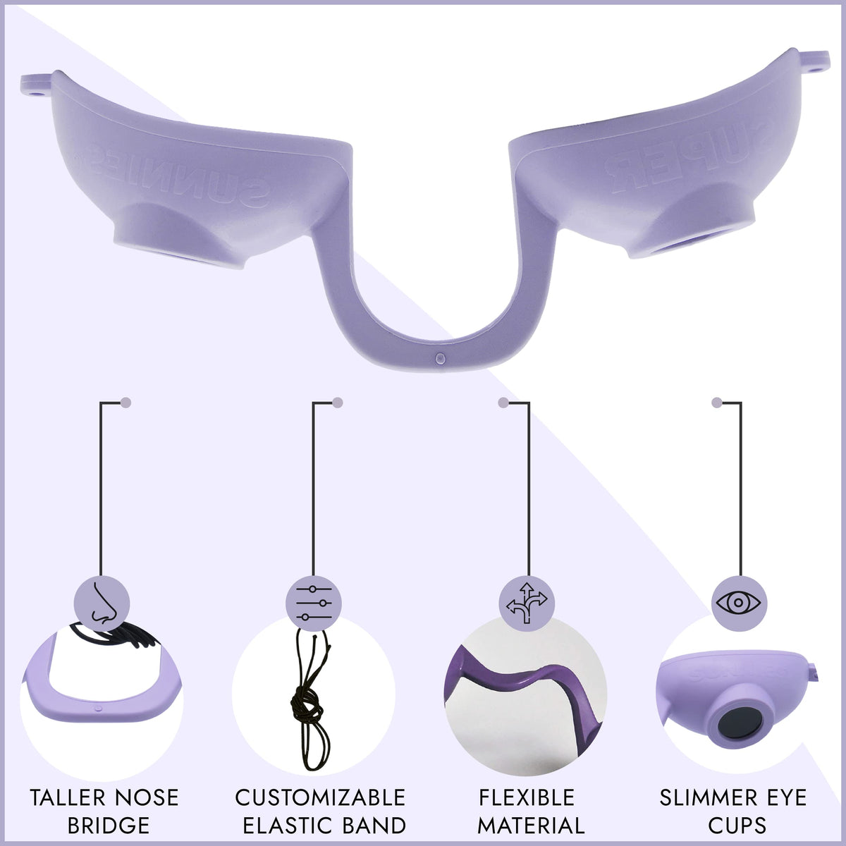 Super Sunnies UV goggles displayed on a tanning bed