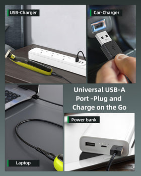 Superer USB Charger Cord alongside Philips Norelco shaver
